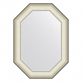 Зеркало Evoform в багетной раме, 78 мм, 54х74 см, цвет белая кожа с хромом