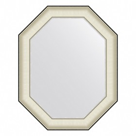 Зеркало Evoform в багетной раме, 78 мм, 59х74 см, цвет белая кожа с хромом