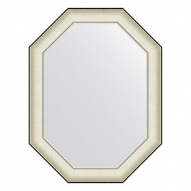Зеркало Evoform в багетной раме, 78 мм, 64х84 см, цвет белая кожа с хромом