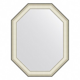 Зеркало Evoform в багетной раме, 78 мм, 74х94 см, цвет белая кожа с хромом