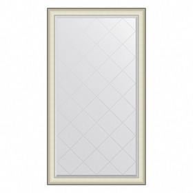 Зеркало Evoform в багетной раме, с гравировкой, 78 мм, 94х169 см, цвет белая кожа с хромом