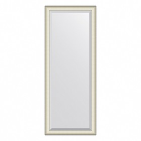 Зеркало Evoform в багетной раме, с фацетом, напольное, 78 мм, 79х200 см, цвет белая кожа с хромом