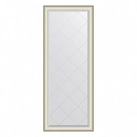 Зеркало Evoform в багетной раме, с гравировкой, напольное, 78 мм, 79х200 см, цвет белая кожа с хромо