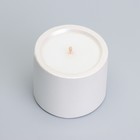 Свеча "Цилиндр" в подсвечнике из гипса малый, 5х3,5см,белый перламутр - Фото 3