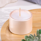 Свеча "Цилиндр" в подсвечнике из гипса малый, 5х3,5см,белый перламутр - фото 24652270