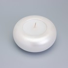 Свеча "Полноторие. Мрамор" в подсвечнике из гипса большой, 11х5см, белый перламутр - Фото 3