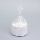 Свеча "Купол" в подсвечнике с узкими гранями из гипса с крышкой,7,5х9 см,белый перламутр - фото 24610725