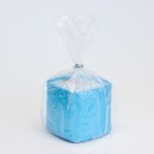 Свеча "Квадрат. Мрамор" в подсвечнике из гипса малый,5х4,5 см,голубой - Фото 4