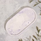 Подсвечник овальный из гипса,17,5х9х1,5см,мрамор с чёрными полосками 10059828 - фото 16109059