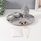 Японский сад камней настольный «Дзен. Будда и лотосы», 2 свечи, набор аксессуаров, 16.5×27×20.5 см - Фото 6