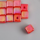 Бусина для творчества пластик "Кубик. Перламутровый блеск" красный 1,4х1,4х1,4 см - Фото 2