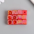 Бусина для творчества пластик "Кубик. Перламутровый блеск" красный 1,4х1,4х1,4 см - Фото 3