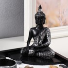 Японский сад камней настольный «Дзен. Будда в серебристом одеянии», с набором аксессуаров, 21.7×15.6×14.8 см - Фото 4