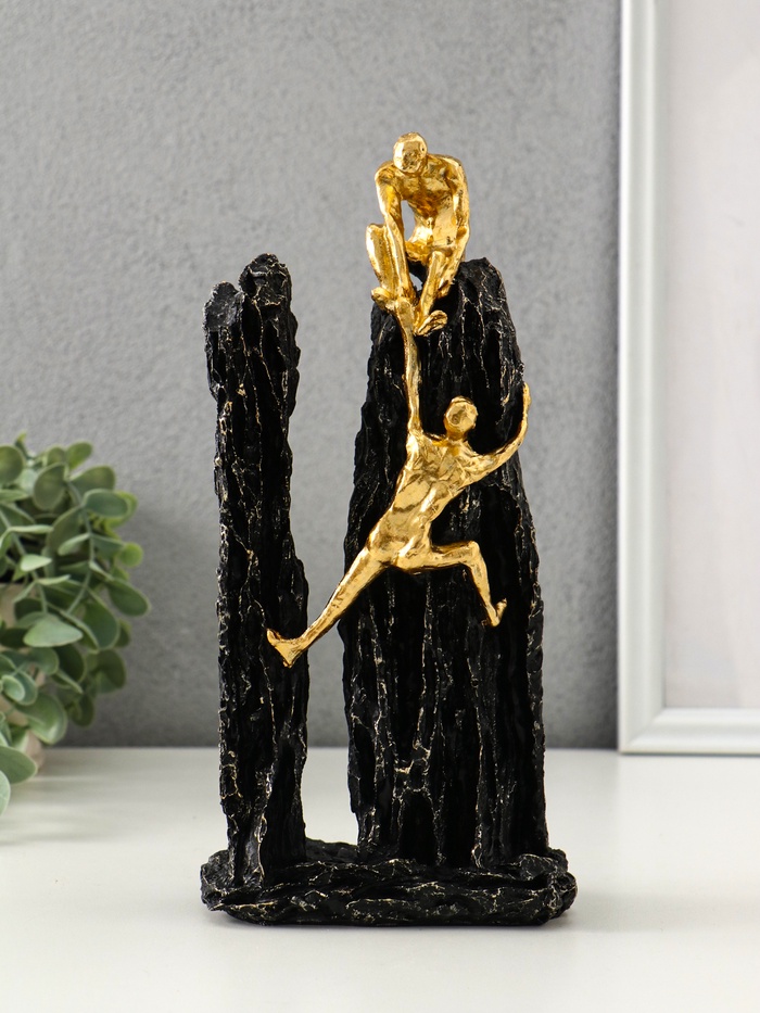 Фигурка полистоун «Скалы. Взаимопомощь», под золото, 12.3×8×25.5 см