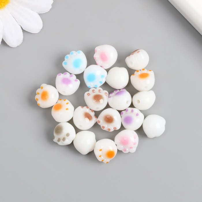 Бусины для творчества пластик Лапка набор 10 шт 1,1х1,2х0,9 см