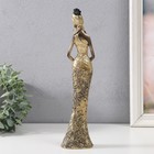 Сувенир полистоун "Африканка в золотом платье с цветами в руках" 7х5х29 см - Фото 3