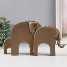 Сувенир полистоун "Семейство слонов. Африканские узоры" мокко 7х5х15 см - Фото 3