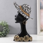 Сувенир полистоун бюст "Африканка в белой шляпке с цветами" 19х5,5х33 см - Фото 4