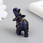 Сувенир полистоун "Сине-фиолетовый слон с попоной и золотом" 4х2х4 см - Фото 3