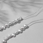 Бусины пластиковые на нити «Жемчуг», сердце 0.6×0.6×0.5 см, набор 180 шт, цвет белый - Фото 3