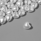 Бусины пластиковые на нити «Жемчуг», сердце 1×1×0.6 см, набор 120 шт., цвет белый - Фото 3