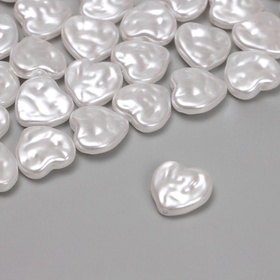 Бусины пластиковые на нити "Жемчуг" 1,4*1,4*0,6см, (набор 90 шт), цвет белый