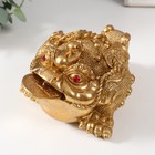Нэцке золото полистоун "Золотая жаба с монетой" 15,7х12х9,5 см - фото 290134888