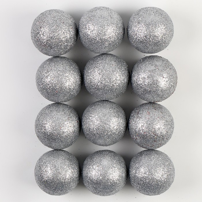 Фигурка для поделок и декора «Шарик», набор 12 шт., размер 1 шт. — 4 см, цвет серебряный - Фото 1