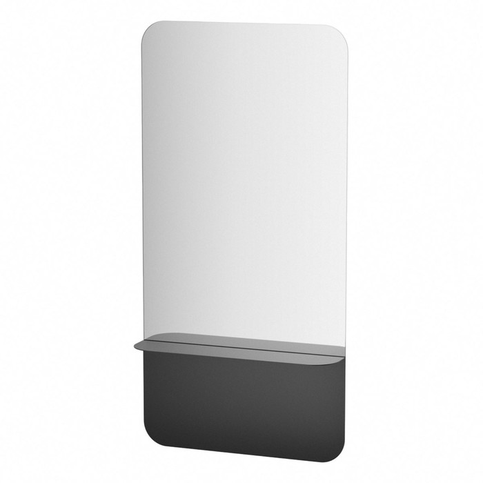 Зеркало с металлической полочкой, EVOFORM, 60х120 см, цвет чёрный