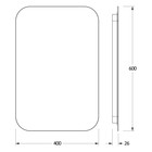 Зеркало с DEFESTO LED-подсветкой 17 Вт, 40x60 см, без выключателя, тёплый белый свет - Фото 2