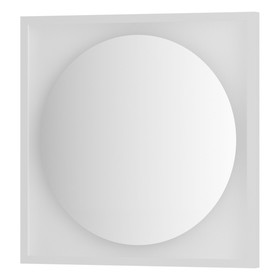 Зеркало в багетной раме с LED-подсветкой 12 Вт, 60x60 см, без выключателя, тёплый белый свет, белая