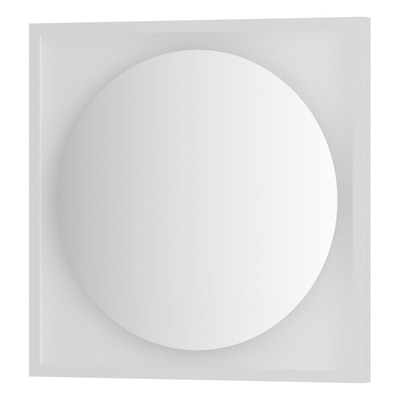 Зеркало в багетной раме с LED-подсветкой 12 Вт, 60x60 см, без выключателя, тёплый белый свет, белая