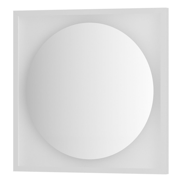 Зеркало в багетной раме с LED-подсветкой 12 Вт, 60x60 см, без выключателя, тёплый белый свет, белая - Фото 1