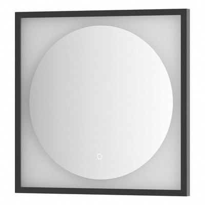 Зеркало в багетной раме с LED-подсветкой 12 Вт, 60x60 см, сенсорный выключатель, нейтральный белый с