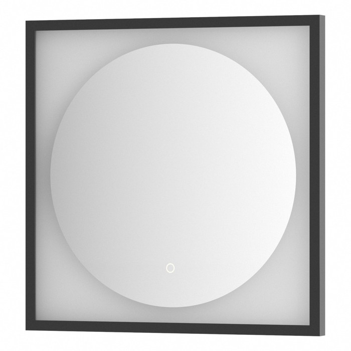 Зеркало в багетной раме с LED-подсветкой 12 Вт, 60x60 см, сенсорный выключатель, нейтральный белый с - Фото 1
