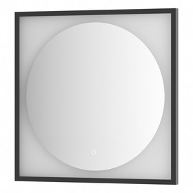 Зеркало в багетной раме с LED-подсветкой 15 Вт, 70x70 см, сенсорный выключатель, нейтральный белый с