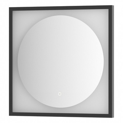 Зеркало в багетной раме с LED-подсветкой 12 Вт, 60x60 см, сенсорный выключатель, тёплый белый свет,