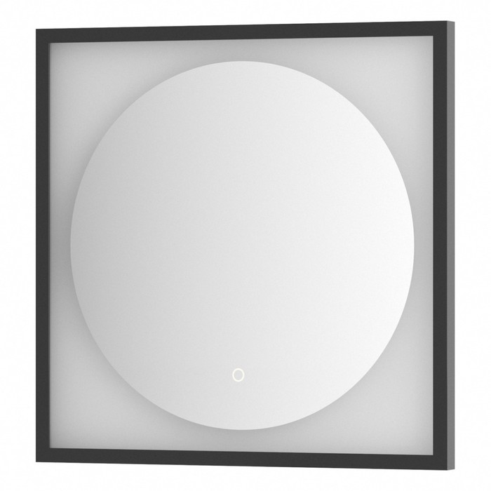 Зеркало в багетной раме с LED-подсветкой 12 Вт, 60x60 см, сенсорный выключатель, тёплый белый свет, - Фото 1