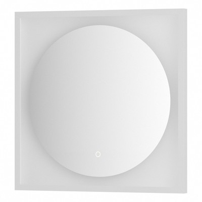 Зеркало в багетной раме с LED-подсветкой 12 Вт, 60x60 см, сенсорный выключатель, нейтральный белый с