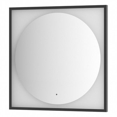Зеркало в багетной раме с LED-подсветкой 18 Вт, 80x80 см, ИК - выключатель, нейтральный белый свет,