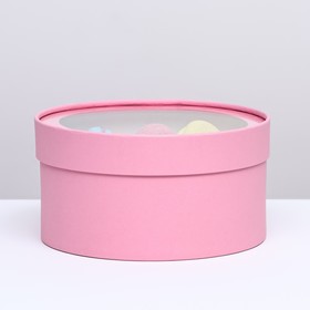 Подарочная коробка "Нежность" розовая, завальцованная с окном,21х11 см