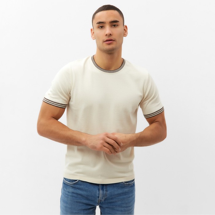 Джемпер мужской MINAKU: Knitwear collection, размер 44, цвет экрю - Фото 1