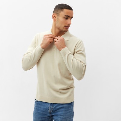 Джемпер поло мужской MINAKU: Knitwear collection, размер 50, кремовый