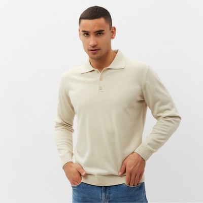 Джемпер поло мужской MINAKU: Knitwear collection, размер 52, кремовый