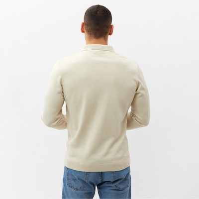 Джемпер поло мужской MINAKU: Knitwear collection, размер 52, кремовый