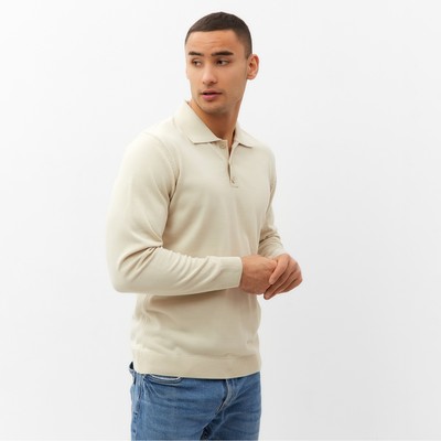 Джемпер поло мужской MINAKU: Knitwear collection, размер 54, кремовый