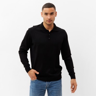 Джемпер поло мужской MINAKU: Knitwear collection, размер 46, чёрный