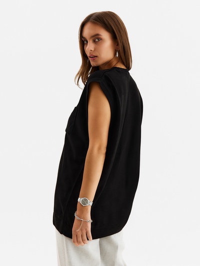 Жилет MINAKU: Knitwear collection цвет черный, размер 46