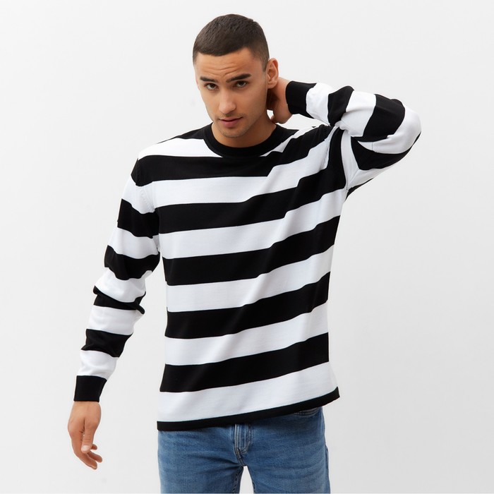 Джемпер мужской MINAKU: Knitwear collection, размер 46, чёрный - Фото 1