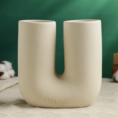 Ваза «Кьелл», 17×16 см, керамика, бежевая